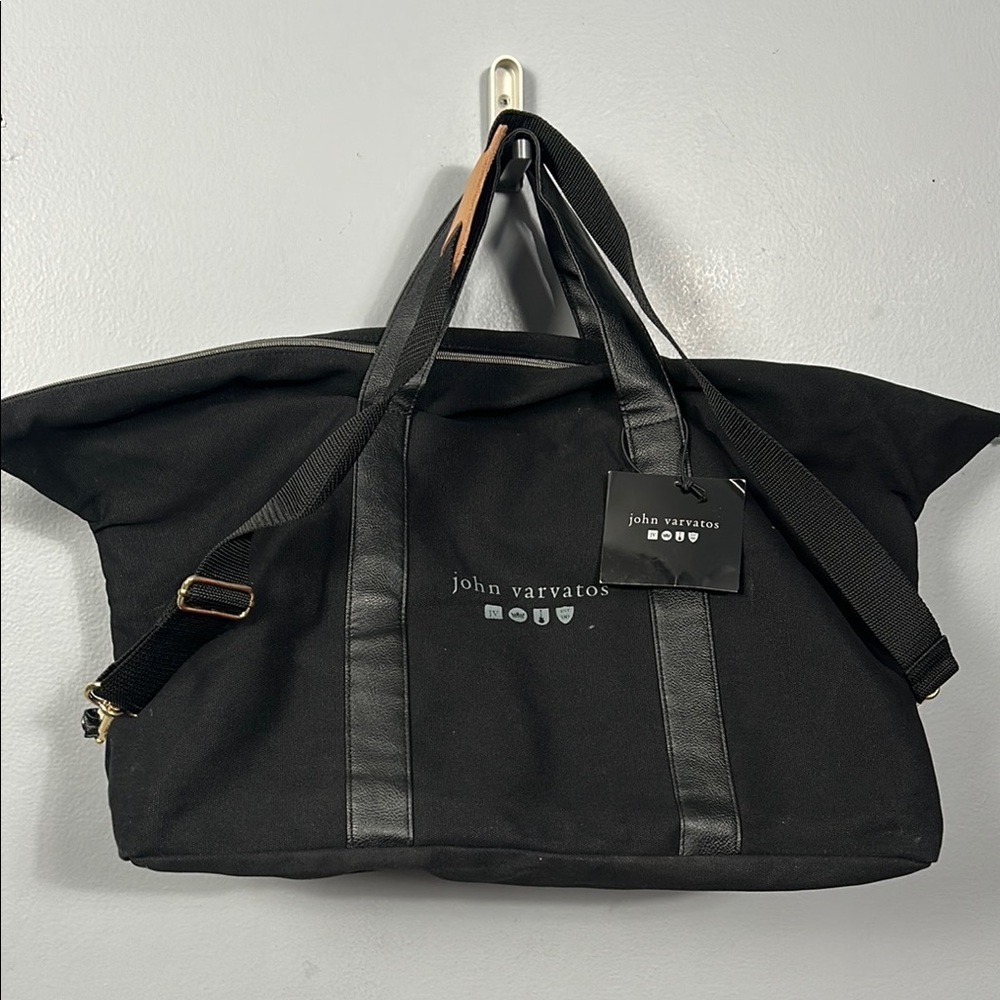 John Varvatos Black Men's Overnight bag 100% canvas NWT